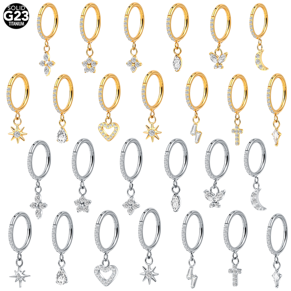 Body Jewelry Trend - 5 szt. Tytanowe kolczyki koła z