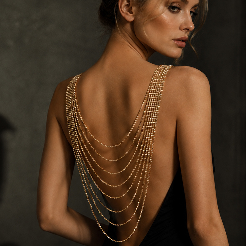 Kryształowy łańcuszek na plecy – Body Jewelry For Backless Dress recenzja i cena