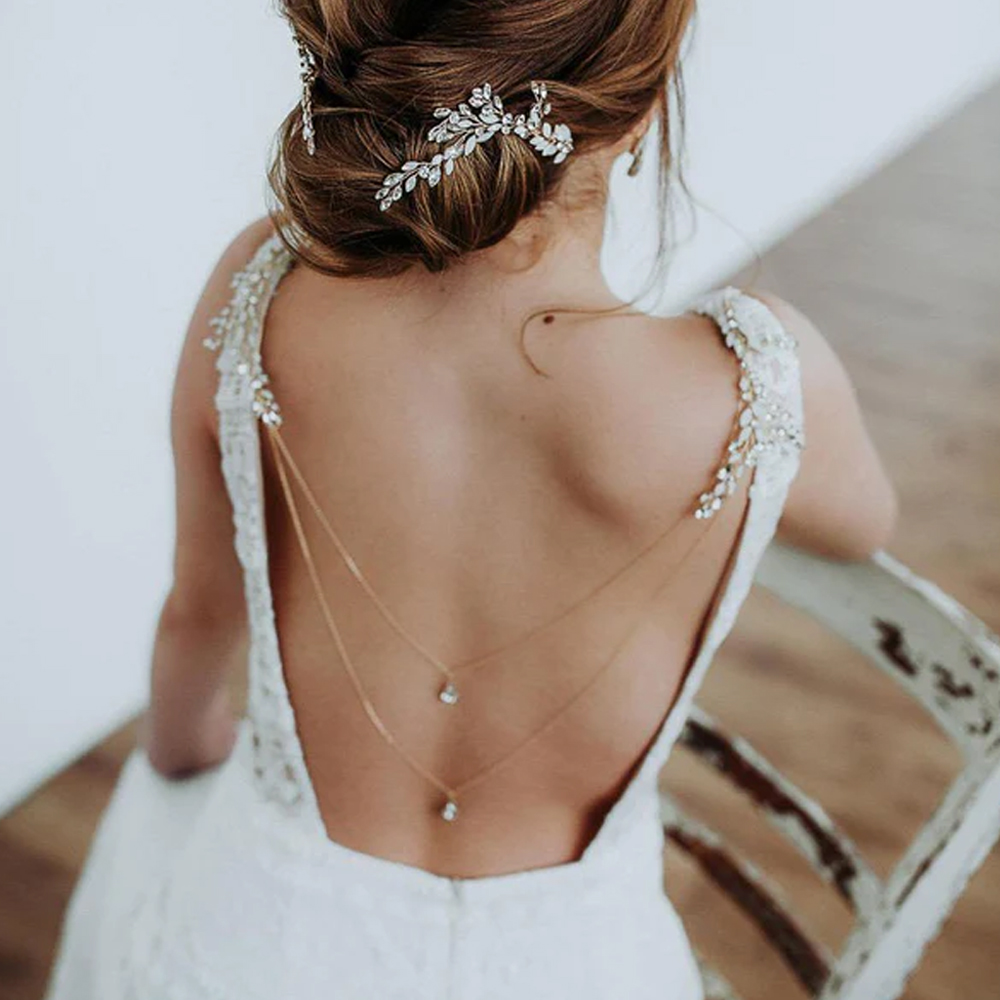 Naszyjnik z cyrkonią wisiorek  – Body Jewelry For Backless Dress recenzja i cena