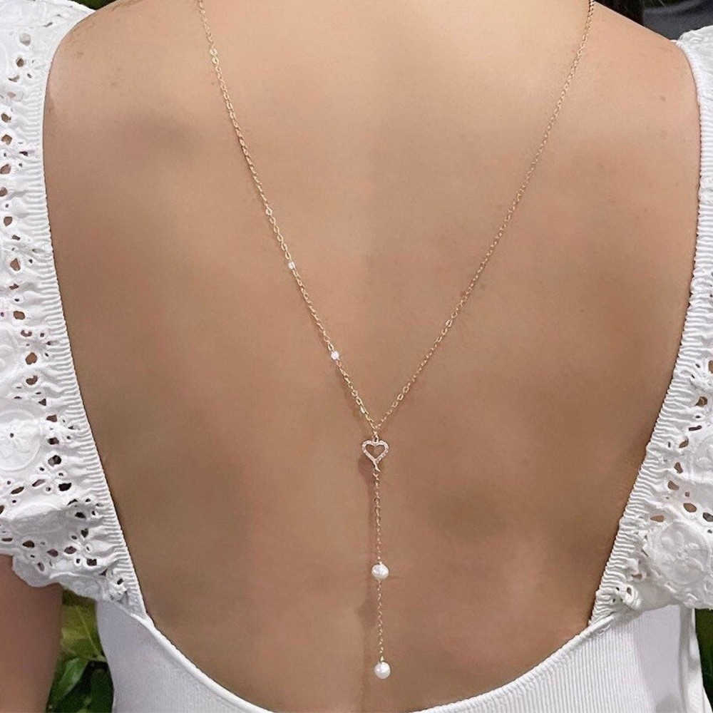 Otwarty naszyjnik na plecy z p – Body Jewelry For Backless Dress recenzja i cena
